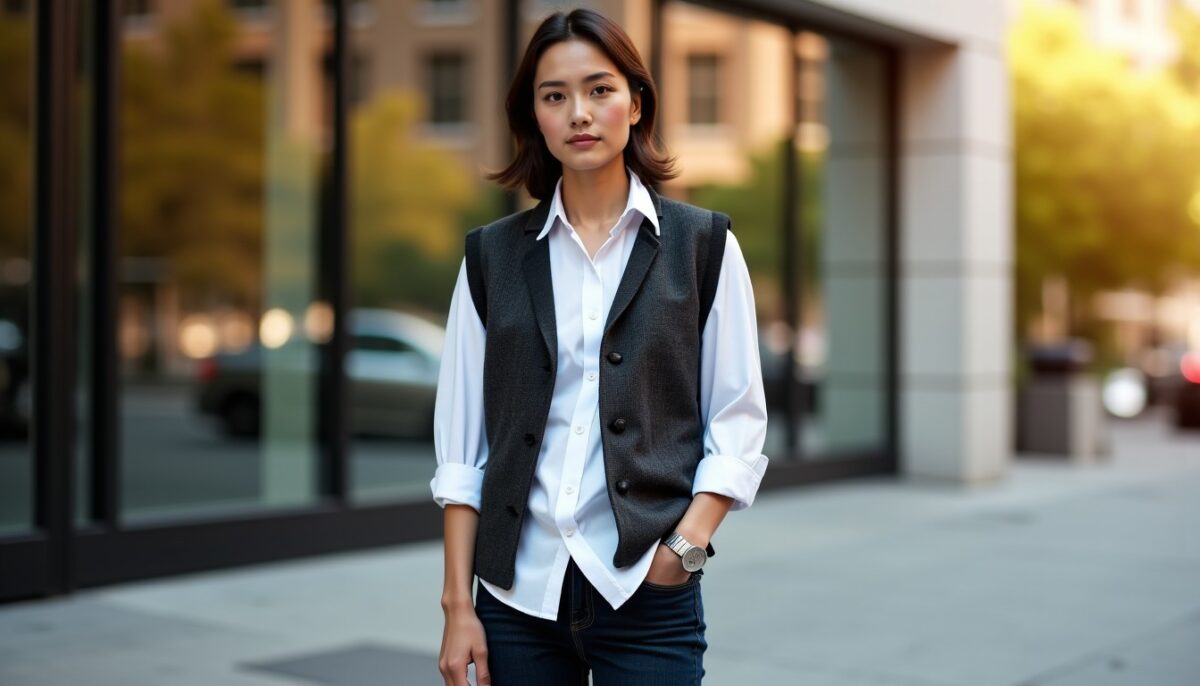 L&rsquo;art du layering revisité : le gilet sans manches fait son grand come-back pour un style affûté et décontracté